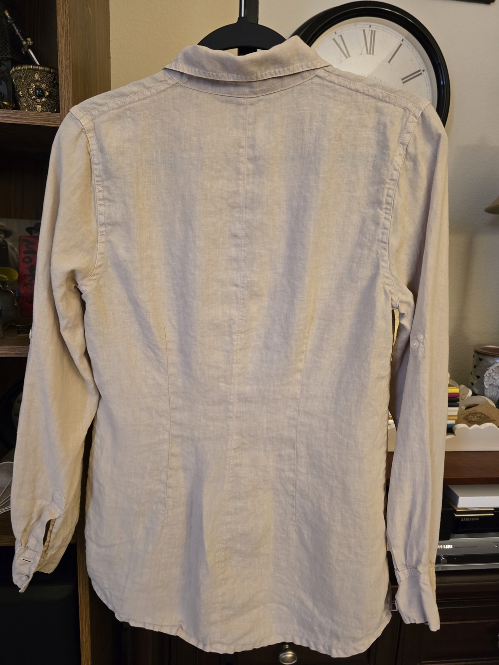 Tommy Bahama Linen Button Front Shirt Cottegecore Minimalist Beige Size Small - Picture 5 of 5